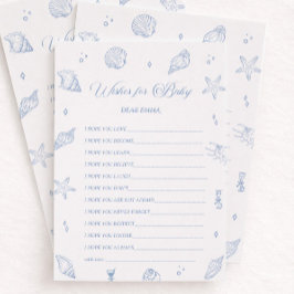 Kustnära Baby Shower Önskningar för Babykort Inbjudningar