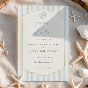 Kustnära Blå Bröllops-Spara Datum Inbjudningar