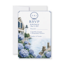 Kustnära Cape Cod Hydrangea Stugbröllop RSVP