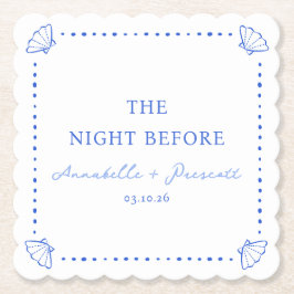 Kustnära Chic Blå Personlig Provmiddag Underlägg Papper