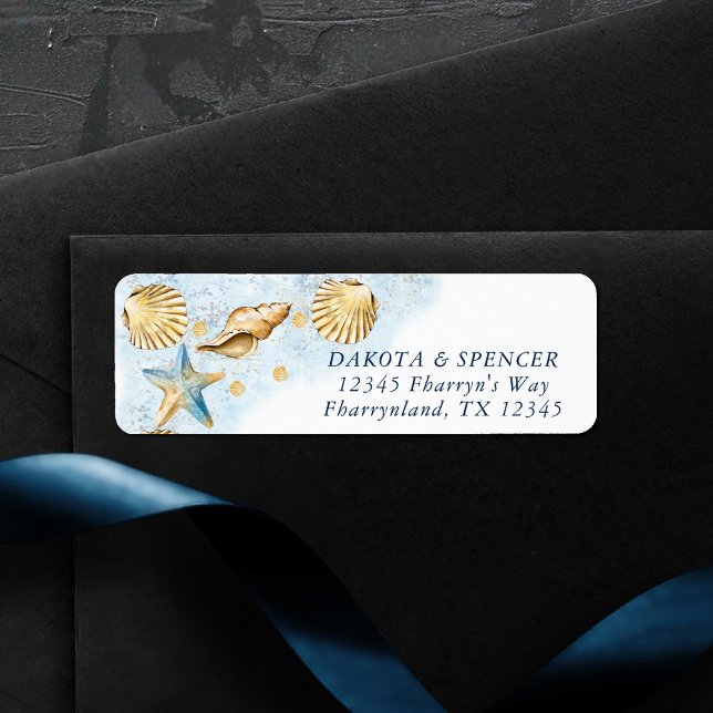 Kustnära Chic | Modern Returadress för korallrev Returadress Etikett (Skapare uppladdad)