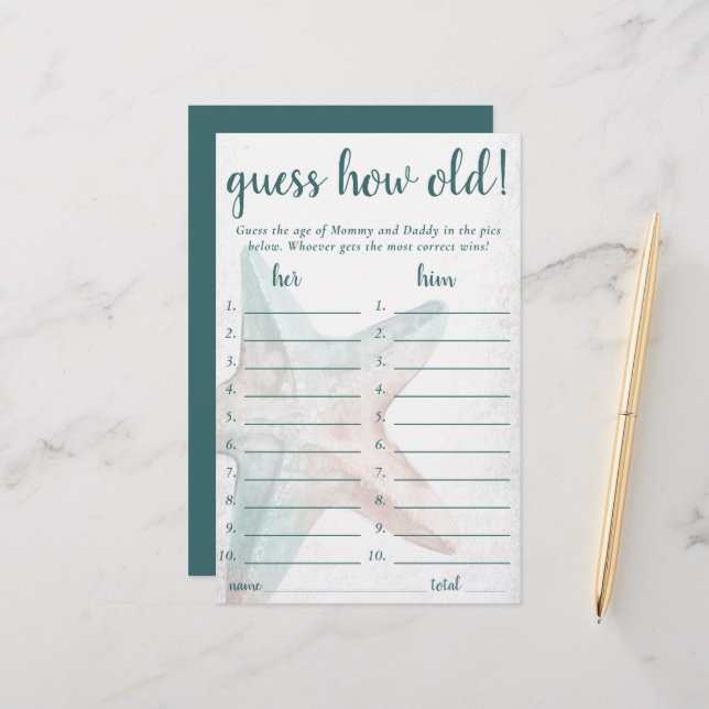 Kustnära Chic | Teal Starfish gissar hur gammalt s (Fram/Back In Situ)