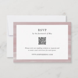 Kustnära Chicens Rosa QR-koden Elegant bröllop OSA Kort