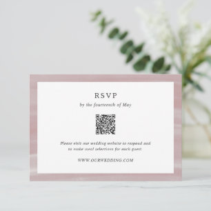Kustnära Chicens Rosa QR-koden Elegant bröllop OSA Kort