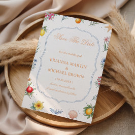 Kustnära Citrus Blommig Annonsering Spara Datumet