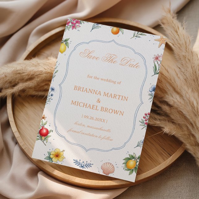 Kustnära Citrus Blommig Annonsering Spara Datumet (Skapare uppladdad)