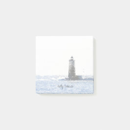 Kustnära fyr och atlantisk ocean nautisk tema post-it block
