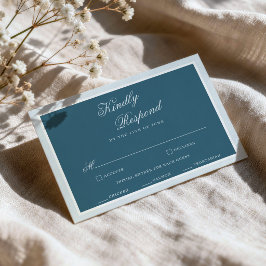 Kustnära gammalt pengar Blå pinstripe bröllop RSVP Tilläggskort