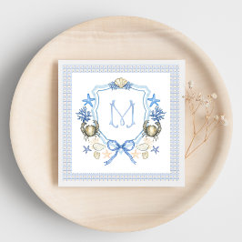 Kustnära Grandmillenial Krabb Kalligrafi Monogram Pappersservett