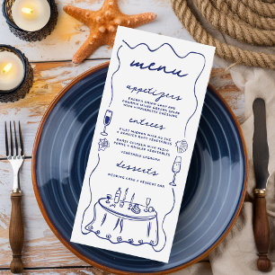 Kustnära Hand plockade Cocktail Seashell Bröllop Meny