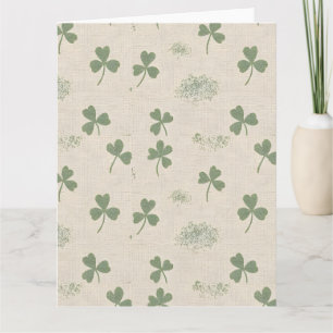 Kustnära irländsk linne Shamrock St. Patrick's Day Kort