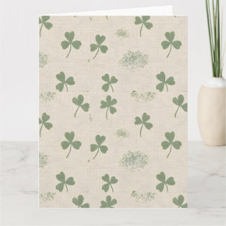 Kustnära irländsk linne Shamrock St. Patrick's Day Kort