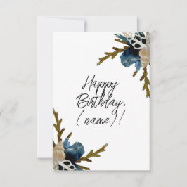 Kustnära isflundra Elegant Blommigt Grattis på föd Kort