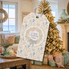 Kustnära julglädjeetikett – Pastellpresentkort Presentetikett