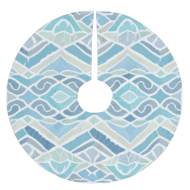 Kustnära/kubikblå/sjöblå Julgransmatta Borstad Polyester (Framsidan)