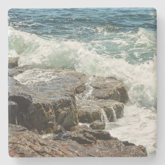 Kustnära Maine Klippig strandlinje Hav Stenunderlägg (Framsidan)