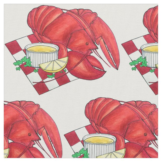 Kustnära ME Maine Lobster Shack Seafood Middag Tyg (Närbild)