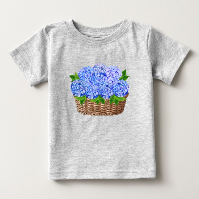 Kustnära Nantucket Blå Hortensior  T Shirt (Framsida)
