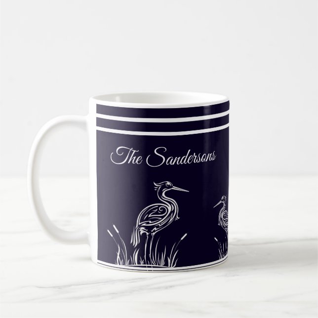 Kustnära Personlig Vita besättningar Fågelblått Kaffemugg (Vänster)