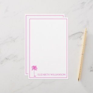 Kustnära Rosa Palmetto Palmträd Personliggjort Brevpapper