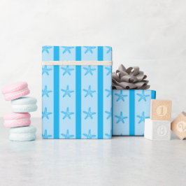 Kustnära sjöstjärnor & ränder Sömlöst sommarpresen Presentpapper