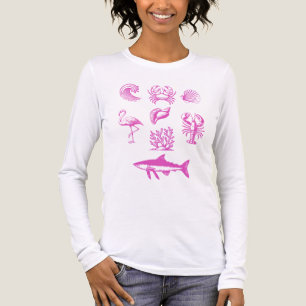 Kustnära sommarstämpelsamling i pastellfärger t shirt