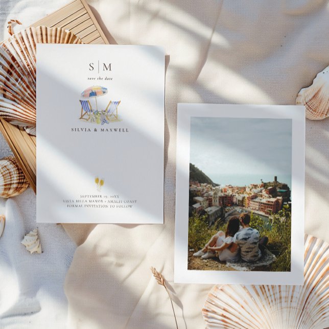 Kustnära sommarstrand | Foto Spara datumet (Skapare uppladdad)