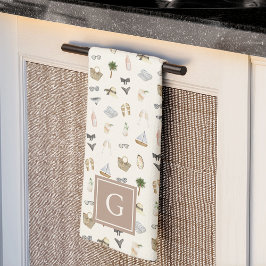 Kustnära sommarutflykt Monogram Kökshandduk
