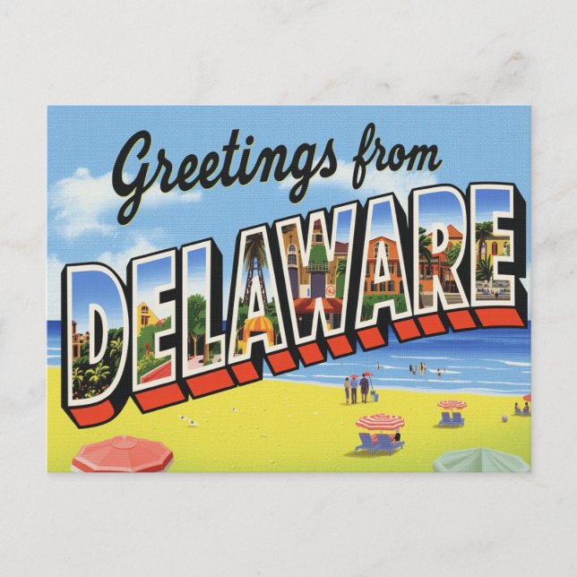 Kustnära stad i Delaware Vykort (Framsida)