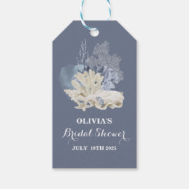Kustnära strand blå snigelskal bröllopsfest presentetikett