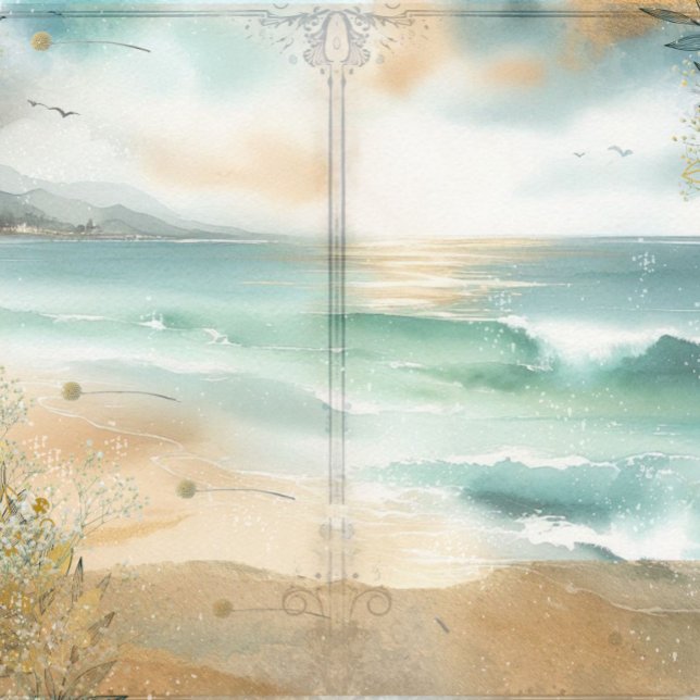 Kustnära Strand Dekupage Klippbok Skrotjournal (Coastal Beach Ephemera Decoupage Junk Journal Scrapbook Craft Paper)
