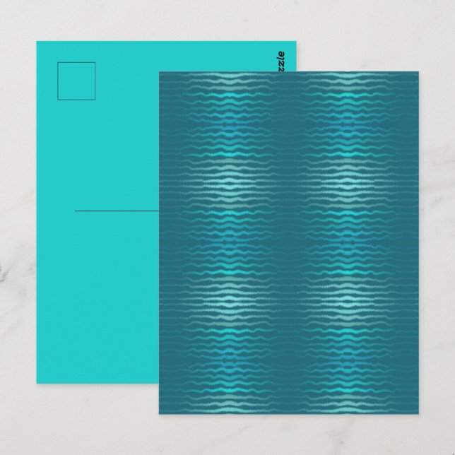 Kustnära strand Salt turkos våg Abstrakt design Vykort (Fram/baksida)