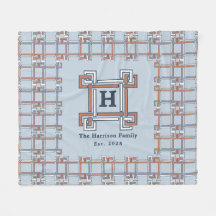 Kustnära Terrakotta Himmelblå Familj Monogram