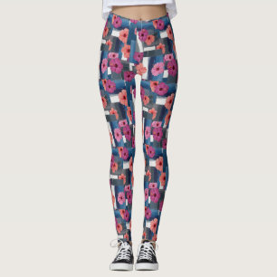 Kustnära Tropiskt Hibiskusmönster (9) Leggings