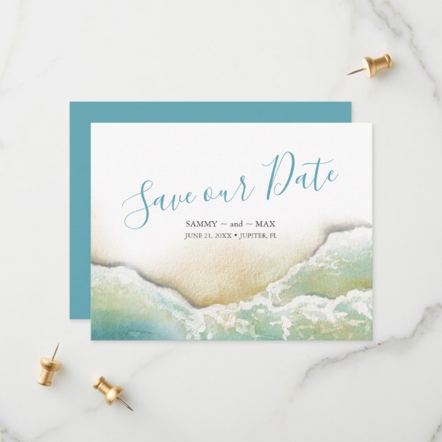 Kustnära vattenfärg Spara datum Datumet (Fram/Back In Situ)