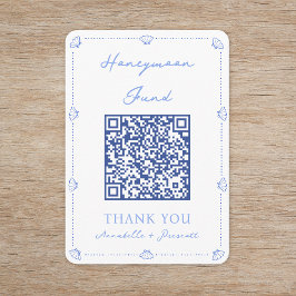 Kustnod för Honeymånfonden Elegant bröllop QR Tilläggskort