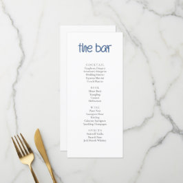 Kustnodsrak i Bröllop, Pub Menu-kort Meny