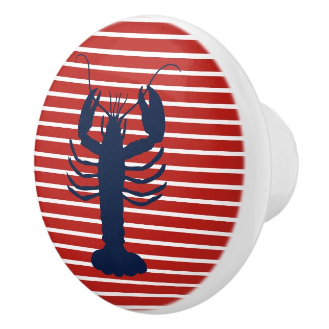 Kustnoster Red White och Blue Nautical Rand Knopp (Höger)