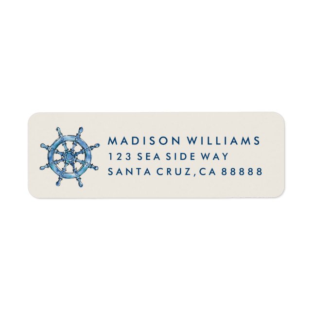 Kustnotering | Familjen styr alltid hem mig Returadress Etikett (Framsidan)