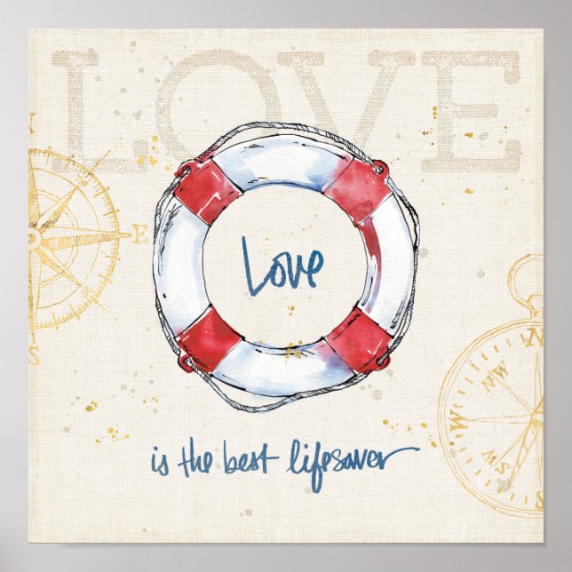Kustnotering | Kärlek är den bästa livräddare Poster (Framsidan)