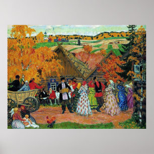 Kustodiev - Landsbygdsfirande, Poster