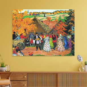 Kustodiev - Landsbyshön Canvastryck