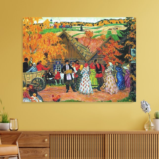 Kustodiev - Landsbyshön Canvastryck (Insitu (Vardagsrum))