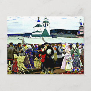 Kustodiev - på mässan vykort