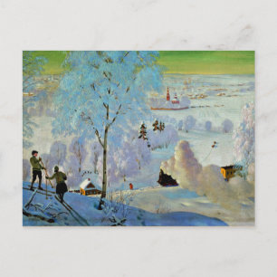 Kustodiev - Skiers Vykort