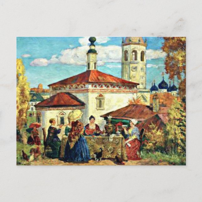 Kustodiev - vid det gamla Suzdal Vykort (Framsida)