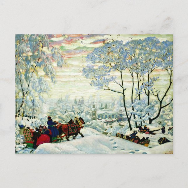 Kustodiev - Vinter Vykort (Framsida)