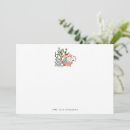 Kustom Botanisk Korall Ocean Personliga Par Tack Kort