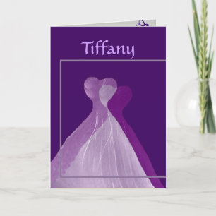 KUSTOM NAMN är mitt Bridesmaid med Lila GOwen Inbjudan