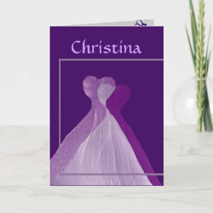 KUSTOM NAMN är mitt Bridesmaid med Lila GOwen Inbjudan